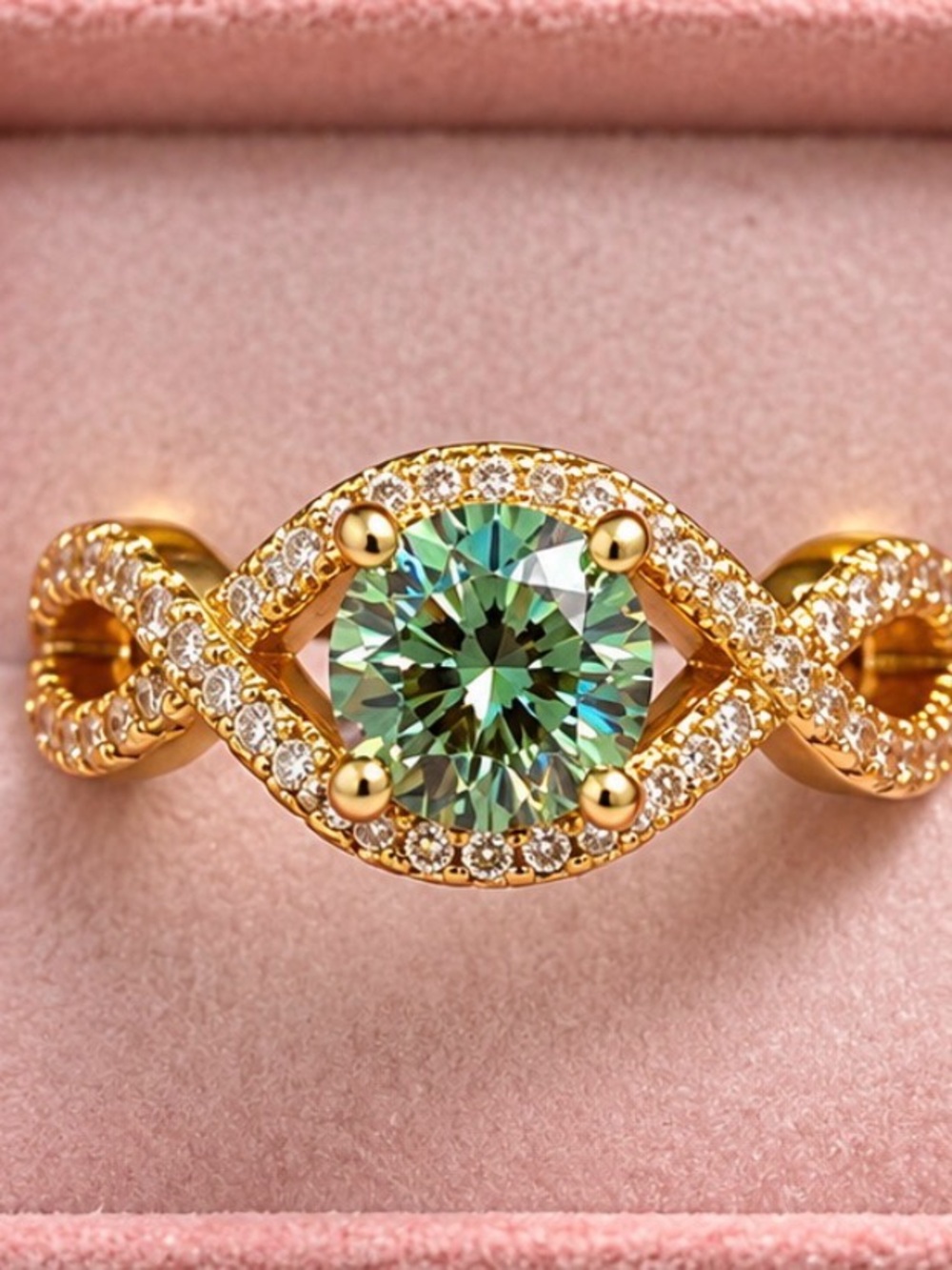 1 CT Moissanite Gold-Plated Adjustable Infinity Ring